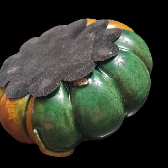 Handcrafted Crackle Glazed Art Pottery Ceramic Pumpkin Fall Decor - Picture 6 of 6